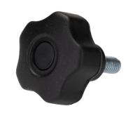 188-3452 RS PRO Black Multiple Lobes Clamping Knob, M8, Threaded Stud