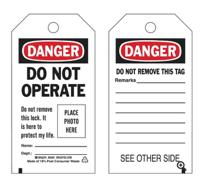 b851-575x3-bkrdwh-2-side-1-flap-10pk 1Each x 'Danger' Lockout Tag