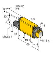 miad9lvq Banner Retroreflective Photoelectric Sensor, Block Sensor, 5 m Detection Range