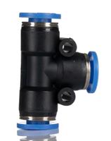 916-0906 RS PRO Tee Tube-to-Tube Adaptor Push In 10 mm, Push In 10 mm to Push In 10 mm, Tube-to-Tube Connection Style