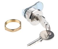 44880010 Steinbach & Vollman Brass Tumbler Lock, 20mm Panel-to-Tongue, 18.2 x 22.2mm Cutout, Key Unlock