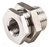 1817-00-13 Legris Stainless Steel Pipe Fitting, Straight Hexagon Bulkhead Adapter, Female G 1/4in