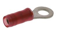1-320551-3 TE Connectivity, PIDG Insulated Ring Terminal, M4 Stud Size, 0.26mm² to 1.65mm² Wire Size, Red