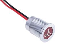 q14f5cxxr12e-0ec APEM Red Panel Mount Indicator, 12V dc, 14mm Mounting Hole Size, Lead Wires Termination, IP67