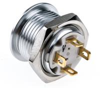 175-8522 RS PRO Illuminated Push Button Switch, Momentary, Panel Mount, 16mm Cutout, SPST, Yellow LED, 36V dc, IP67