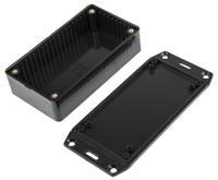 1591bflbk Hammond 1591 Series Black Flame Retardant ABS Enclosure, IP54, Flanged, Black Lid, 112 x 62 x 27mm