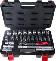 817-9230 RS PRO 26-Piece Metric 1/2 in Standard Socket Set with Ratchet, 6 point
