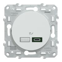s520403 Schneider Electric Straight, Flush Mount, Socket Type USB A + C IP20 USB Connector