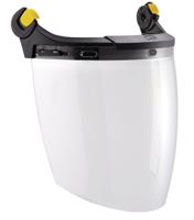 a014aa00 Petzl Clear Flip Up PC Face Shield, Resistant To Electric Arc, High Speed Particles, Liquid Splashes
