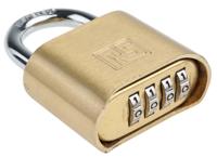 827-4414 RS PRO Combination Brass Combination Padlock, 7mm Shackle, 53mm Body