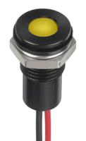 132-9150 RS PRO Yellow Panel Mount Indicator, 12V dc, 8mm Mounting Hole Size, Lead Wires Termination, IP67