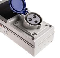 6323213-r Scame, DOMINO IP44 Blue Wall Mount 2P + E RCD Industrial Power Connector Socket, Rated At 32A, 230 V
