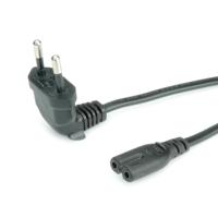 19072093-100 Roline Straight CEE 7/16 Plug to Right Angle IEC C7 Socket Power Cable, 1.8m