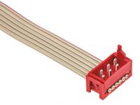 1483351-1 TE Connectivity Micro-MaTch Series Flat Ribbon Cable, 6-Way, 1.27mm Pitch, 100mm Length, Micro-MaTch IDC to Micro-MaTch