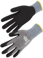 nymfit0308 SINGER SAFETY NYMFIT03 Black, Grey Elastane, Polyamide Elastane, Polyamide Work Gloves, Size 8, Nitrile Foam Coating