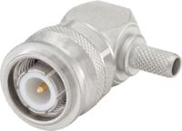 56s209-308n5 Rosenberger, Plug Cable Mount, Flange Mount TNC Connector, 50Ω, Crimp, Solder Termination, Right Angle Body