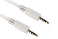 286-2871 RS PRO Male 3.5mm Stereo Jack to Male 3.5mm Stereo Jack Aux Cable, White, 0.2m