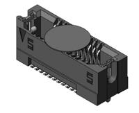 asp-137969-01 Samtec ASP Series Right Angle Surface Mount PCB Socket, 22-Contact, 2-Row, 0.8mm Pitch, Solder Termination