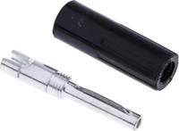 103-7621 RS PRO Black Male Banana Plug, 4 mm Connector, Solder Termination, 10A, 50V, Nickel Plating