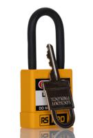 180-6819 RS PRO Yellow ABS, Steel, PVC Safety Lockout Padlocks, 6mm Shackle, 48mm Attachment