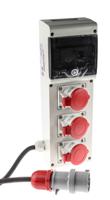 6321637-r25 Scame, Block 3 IP44 Red Wall Mount 3P + N + E RCD Industrial Power Connector Socket, Rated At 16A, 415 V