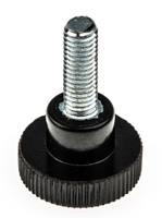 702-7535 RS PRO Black Knurled Clamping Knob, M5, Threaded Stud