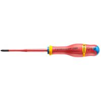 atd1x100tve Facom Pozidriv Insulated Screwdriver, PZ1 Tip, 100 mm Blade, VDE/1000V, 210 mm Overall