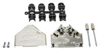 mhdtzk25-ra-pc-k MH Connectors MHDTZK-RA Series Zinc D Sub Backshell, 25 Way, Strain Relief