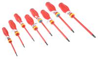 atdj8ve Facom Pozidriv; Slotted Insulated Screwdriver Set, 8-Piece