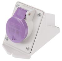53001610 Scame IP44 Purple Wall Mount 2P Right Angle Industrial Power Socket, Rated At 16A, 20 → 25 V