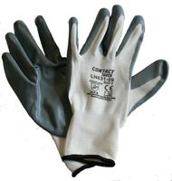 ln631-10 Liscombe Contact Touch White Nylon Nylon Work Gloves, Size 10, Nitrile Coating