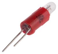 210-816 RS PRO Red LED Indicator Lamp, 24V ac/dc, Bi-Pin Base, 4.25mm Diameter, 85mcd