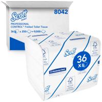 8042 SCOTT 36 Packs of rolls of 9000 Sheets Toilet Roll, 2 ply