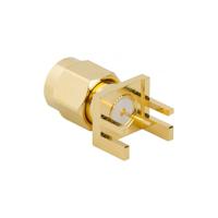 132365-10 Amphenol RF Plug End Launch SMA Connector, Solder Termination, Straight Body