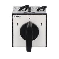 gx3211u Lovato, 3P 3 Position 60° Motor Reversing Cam Switch, 32A, Short Black Handle Actuator