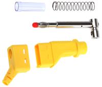 669328-24 Staubli Yellow Male Banana Plug, 4 mm Connector, Screw Termination, 32A, 600V, Nickel Plating