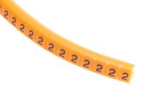 812-1398 RS PRO Snap On Cable Markers, Black on Orange, Pre-printed "2", 4 → 5mm Cable