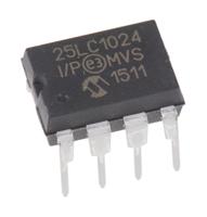 25lc1024-ip Microchip 25LC1024-I/P,  1 MB Serial EEPROM,  50 ns 8-Pin PDIP Serial-SPI