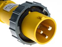 277 MENNEKES, AM-TOP IP67 Yellow Cable Mount 3P Industrial Power Plug, Rated At 16A, 110 V