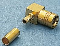 smz6112a6-3gt30g-6-75 Amphenol RF SMZ Series, Plug Cable Mount Type 43 Connector, 75Ω, Crimp Termination, Right Angle Body