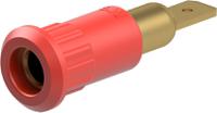 643010-22 Staubli Red Socket Test Socket, Tab Termination, 25A, 30V ac, Gold Plating