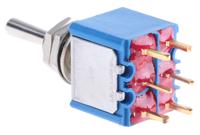 5249cdb APEM Toggle Switch, PCB Mount, On-Off-On, DPST, PC Terminal Terminal, 20V ac/dc