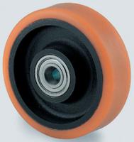 ftp-125x50-20-nl55 Tente Brown Polyurethane Corrosion Resistant Trolley Wheel, 1100kg