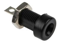 108-0903-001 Cinch Black Female Banana Socket, 4 mm Connector, Solder Termination, 15A, 3500V, Tin Plating