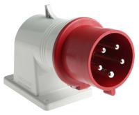 2423297 Scame IP44 Red Wall Mount 3P + N + E Right Angle Industrial Power Plug, Rated At 32A, 415 V
