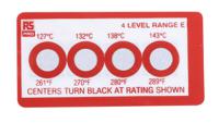 286-068 RS PRO Non-Reversible Temperature Sensitive Label, 127°C to 143°C, 4 Levels
