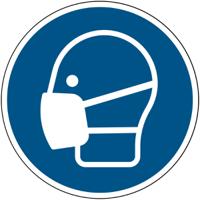 820209 Brady Laminated Polyester B-7541 Mandatory Wear Face Mask Sign