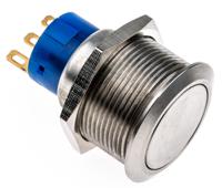 175-9756 RS PRO Push Button Switch, Momentary, Panel Mount, 22.2mm Cutout, SPDT, 250V ac, IP67