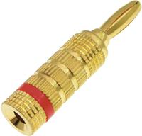 208-0283 RS PRO Red Male Banana Plug, 4 mm Connector, 24A, 30V, Gold Plating