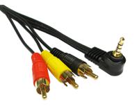 286-2807 RS PRO Male 3.5mm Stereo Jack to Male RCA x 3 RCA Cable, Black, 2m